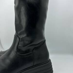 Γυναικείες Δερμάτινες Μπότες  Μαύρες